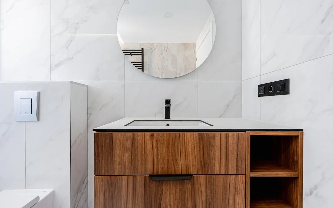 newly finished bathroom vanity cabinets